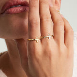 Halo Cross Ring Set