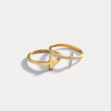 Halo Cross Ring Set